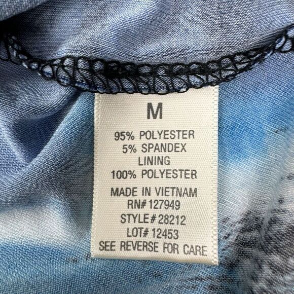 Soho Apparel Ltd Keyhole Maxi Dress Size Medium Blue Black White - Picture 3 of 7